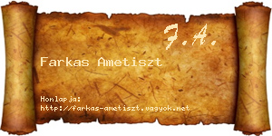 Farkas Ametiszt névjegykártya